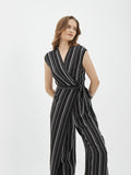 2227013- Vertical Striped Jumpsuit - Montania Shop