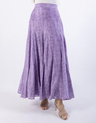 Lavendar Sketched Design Maxi Skirt