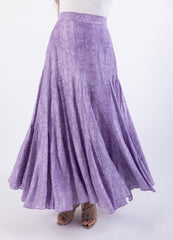 Lavendar Sketched Design Maxi Skirt