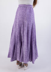 Lavendar Sketched Design Maxi Skirt