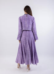 Lavendar Sketched Design Maxi Skirt