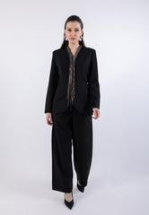 Flared Leg Solid Formal Trouser\س يمسر ميمصتب لجرأ ةعساو ه