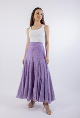 Lavendar Sketched Design Maxi Skirt