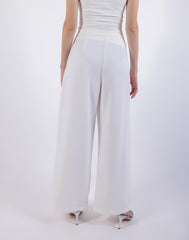 Flared Leg Solid Formal Trouser