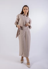 Overlap Knot Solid Maxi Skirt