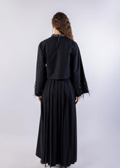 Pleated Solid Maxi Skirt\ ةرونت يسكام ةنيزم تايطب هداس