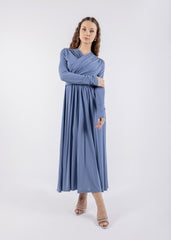 Modest Overlap Top Maxi Dress