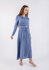 Modest Overlap Top Maxi Dress