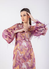 Marble Multicolored Wrap Dress