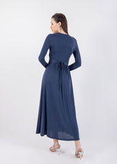 Modest Overlap Top Maxi Dress