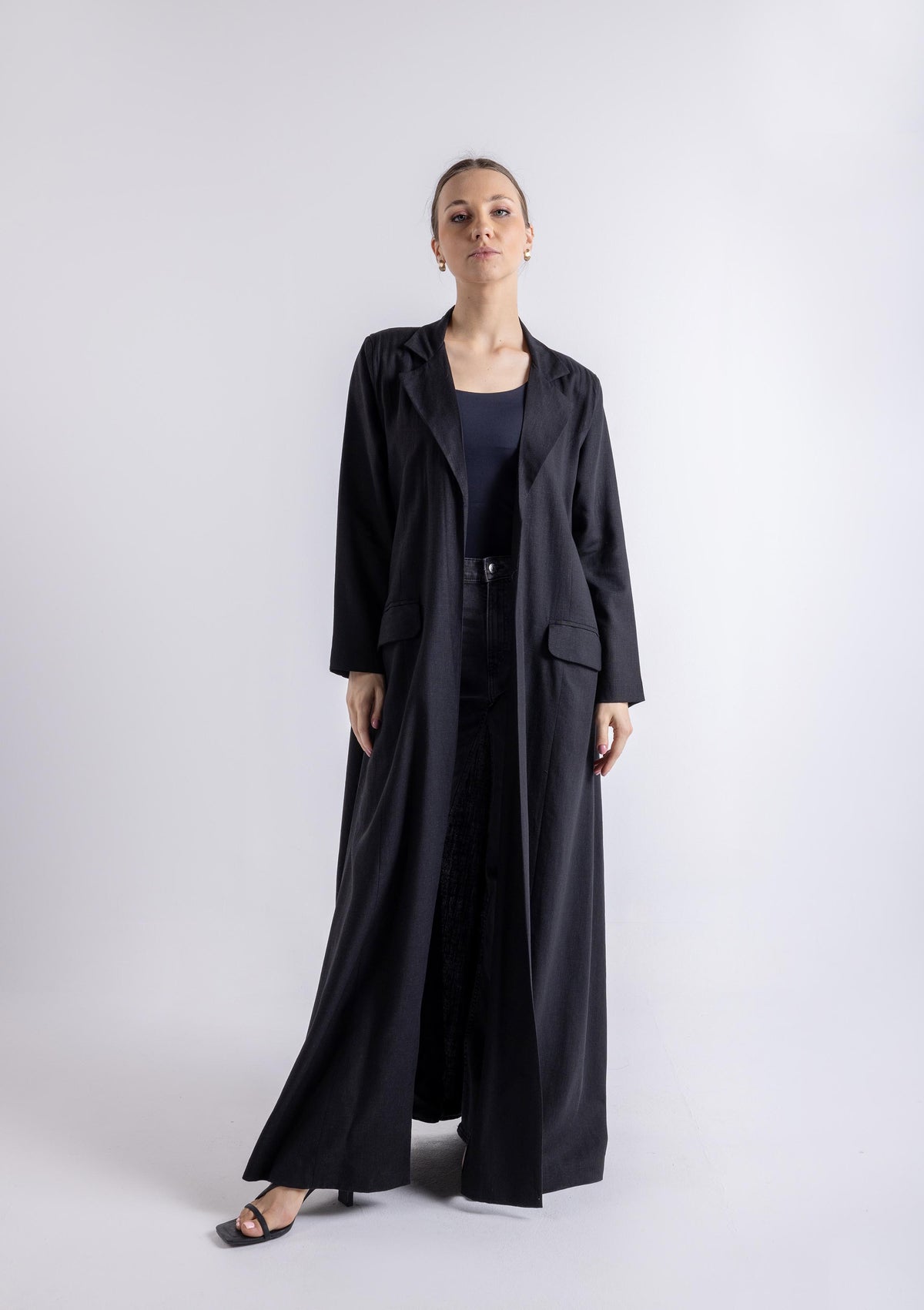 2465006-Blazer Cut Maxi Abaya