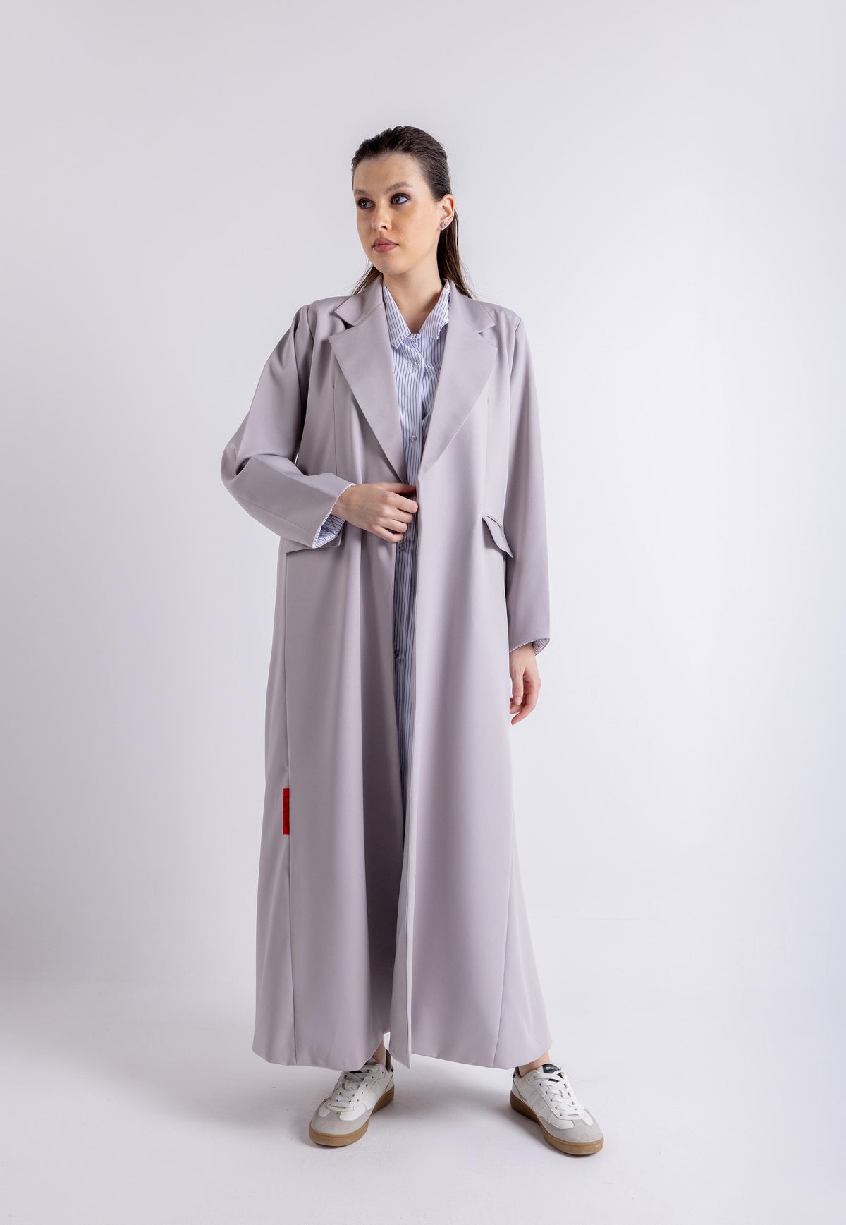 2465008-Urban Blazer Cut Abaya Attached Shirt