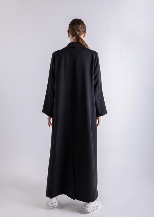 2465008-Urban Blazer Cut Abaya Attached Shirt