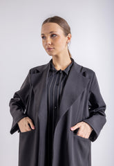 2465008-Urban Blazer Cut Abaya Attached Shirt