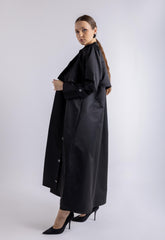 Trench Coat Style Abaya With Trouser Set