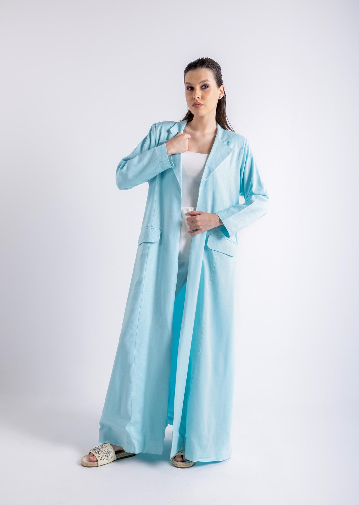 2465006-Blazer Cut Maxi Abaya