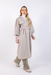 Double Breast Solid Maxi Trench Coat