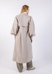 Double Breast Solid Maxi Trench Coat