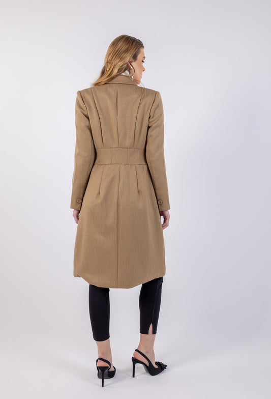 Classic Double-Breasted Long Sleeve Coat