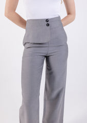 Front Flap Solid Formal Trouser