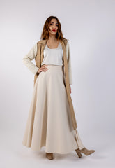 Textured Two-Toned Maxi Jacket