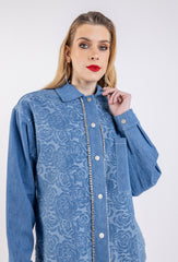 2403196-Blue Denim With Embellishments Shirt