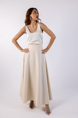 Solid Elegant Maxi Skirt