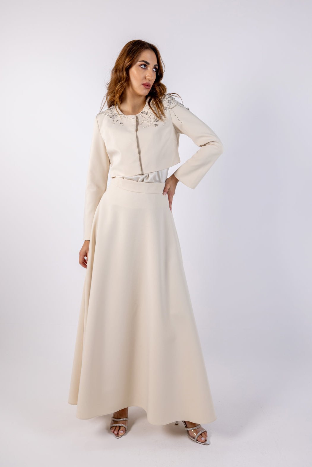 Solid Elegant Maxi Skirt\ونت يسكام ةقينأ نولب ة