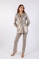 Shimmering Sequin Statement Trousers\لطنب يبيب رميش ع