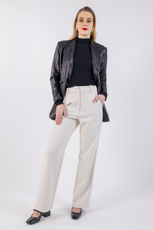 Formal Solid Straight Leg Trouser