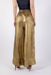 Metallic Wide Leg Trousers