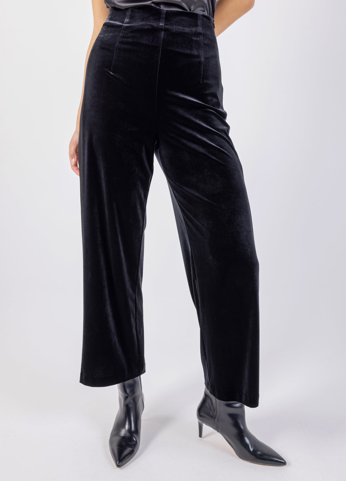 Solid Velvet Slim Fit Trousers