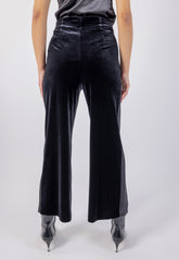 Solid Velvet Slim Fit Trousers