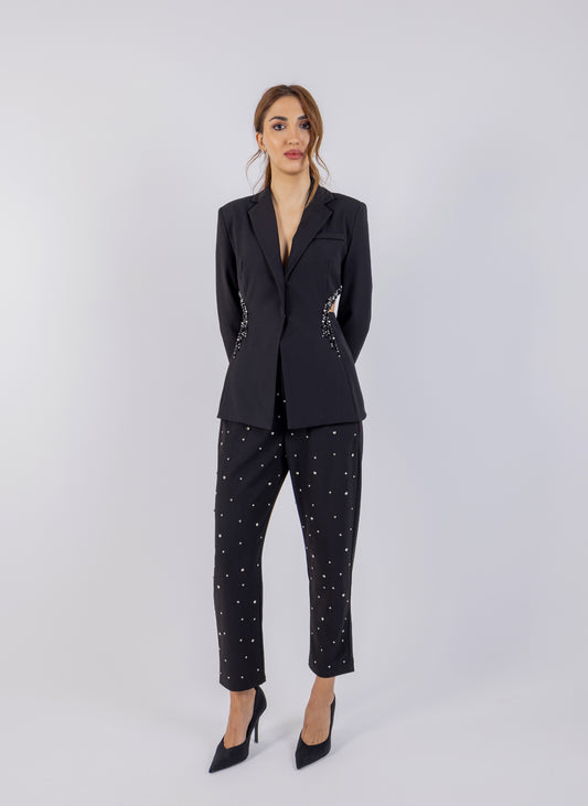 Embellished Blazer with Intricate Side Detailing