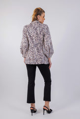 Textured Sequin Blazer with Balloon Sleeves