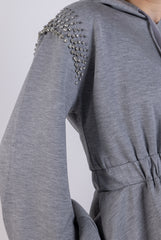 Studded Peplum Hoodie