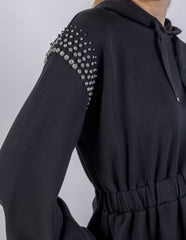 Studded Peplum Hoodie