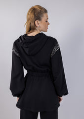 Studded Peplum Hoodie