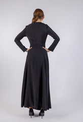 Embellished Asymmetric Solid Maxi Dress