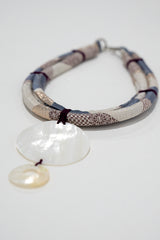 Handcrafted Fabric & Shell Statement Necklace