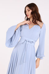 2443020-Off-Shoulder Cut Blue Maxi Dress