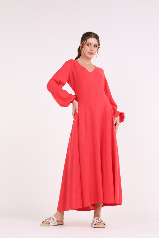 2406182-Solid Flowy Maxi Dress