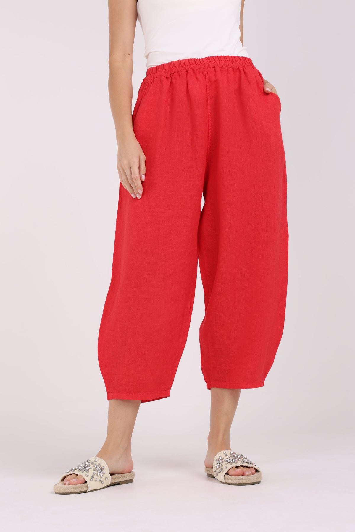 Elastic Hem Solid Trouser