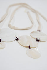 Minimalist Natural Shell & Fabric Necklace