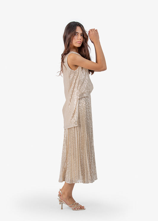 2301036-Mid-Length Sequin Skirt