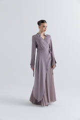 Ethereal Elegance Pleated Wrap Dress