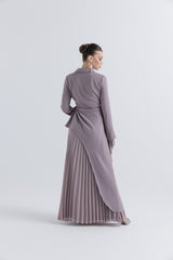 Ethereal Elegance Pleated Wrap Dress