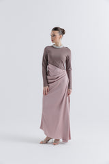 Luxe Draped High-Neck Gown