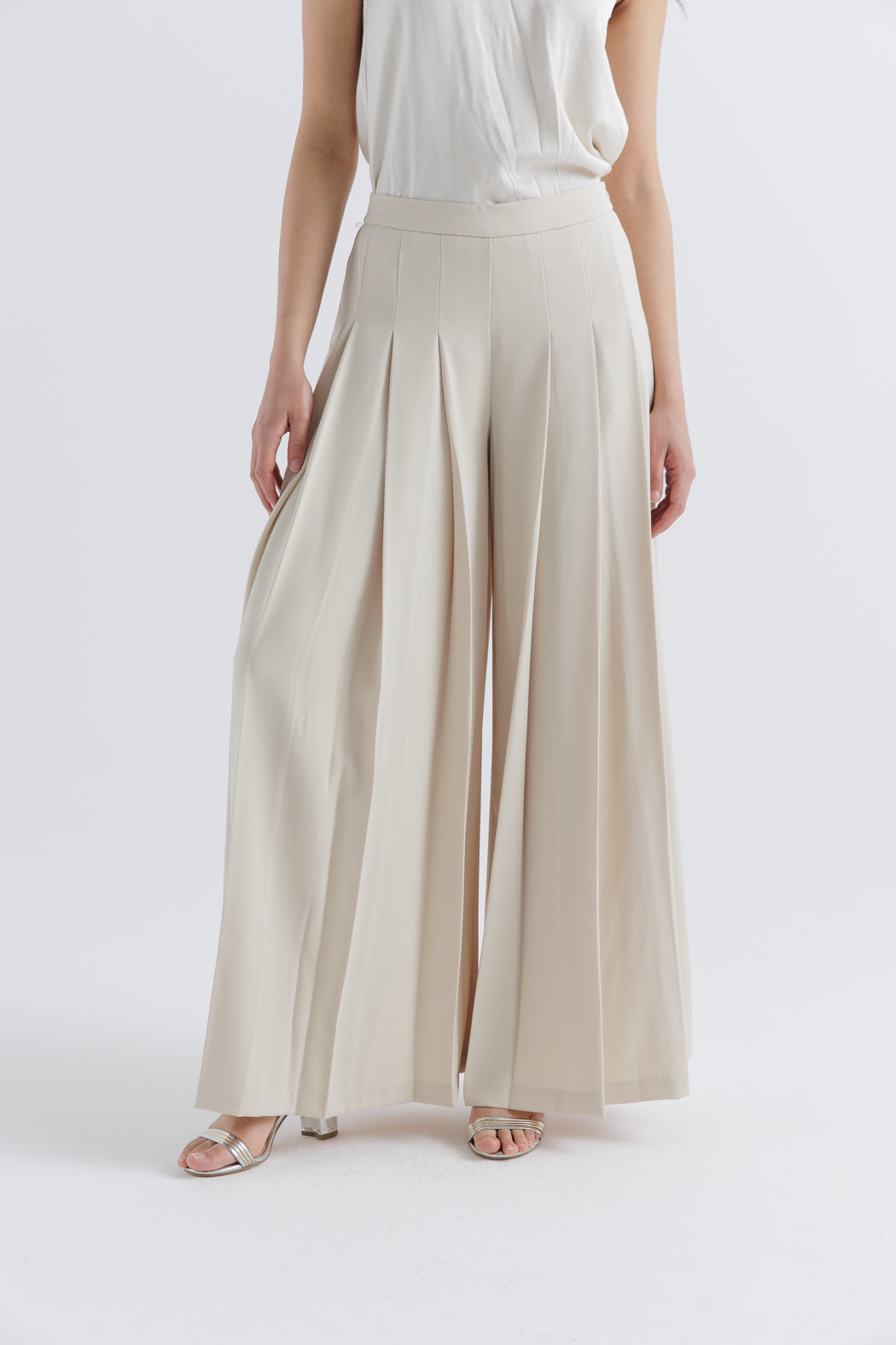 Flowing Pleated Palazzo Pants