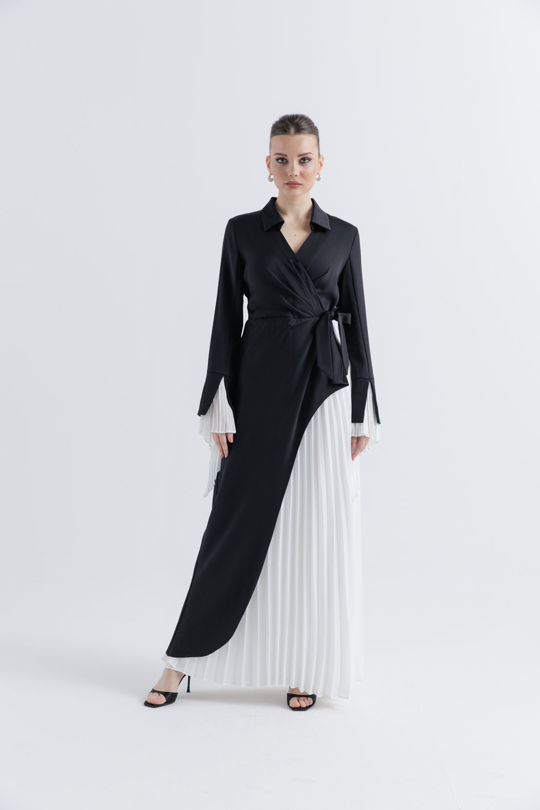 Ethereal Elegance Pleated Wrap Dress